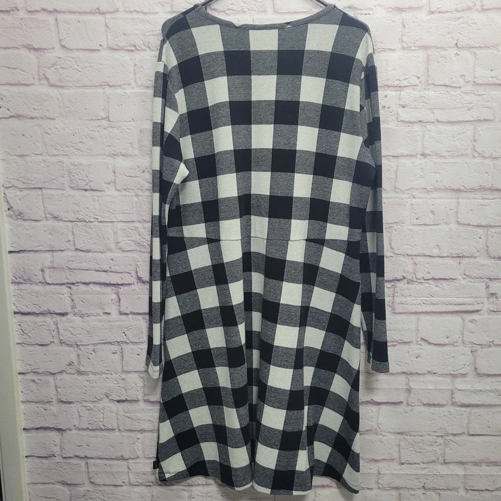 Duluth Trading Co Buffalo Plaid Tunic Dress XL Flannel Pockets Cozy Cabin Warm - Picture 2 of 10